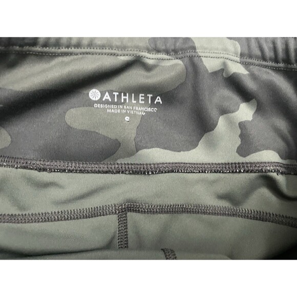 Athleta green camo leggings 7/8 pockets yoga workout exercise size small - Picture 5 of 9
